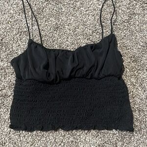 Urban Outfitters Black Smocked Camisole Top